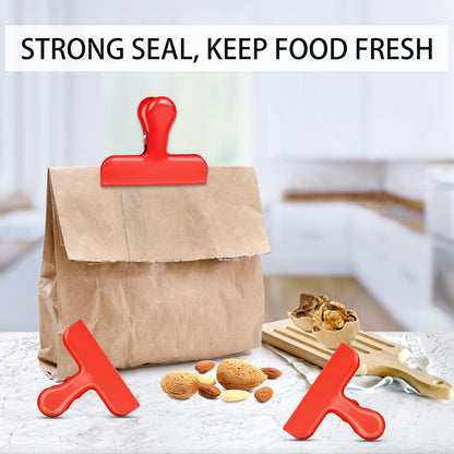 8 Pack Chip Clips, Black Bag Clips for Home Pantry Use