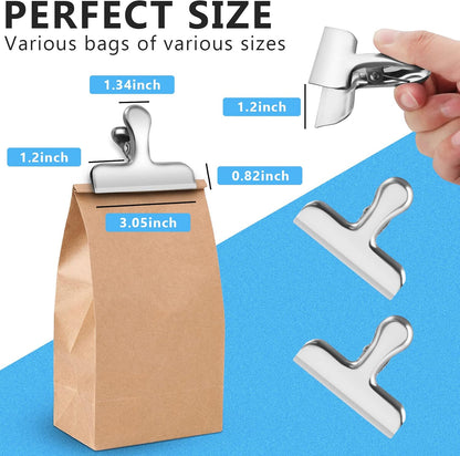 8 Pack Chip Clips, Black Bag Clips for Home Pantry Use