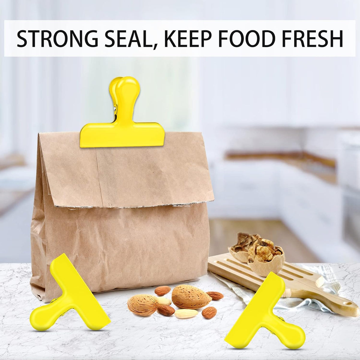 8 Pack Chip Clips, Black Bag Clips for Home Pantry Use