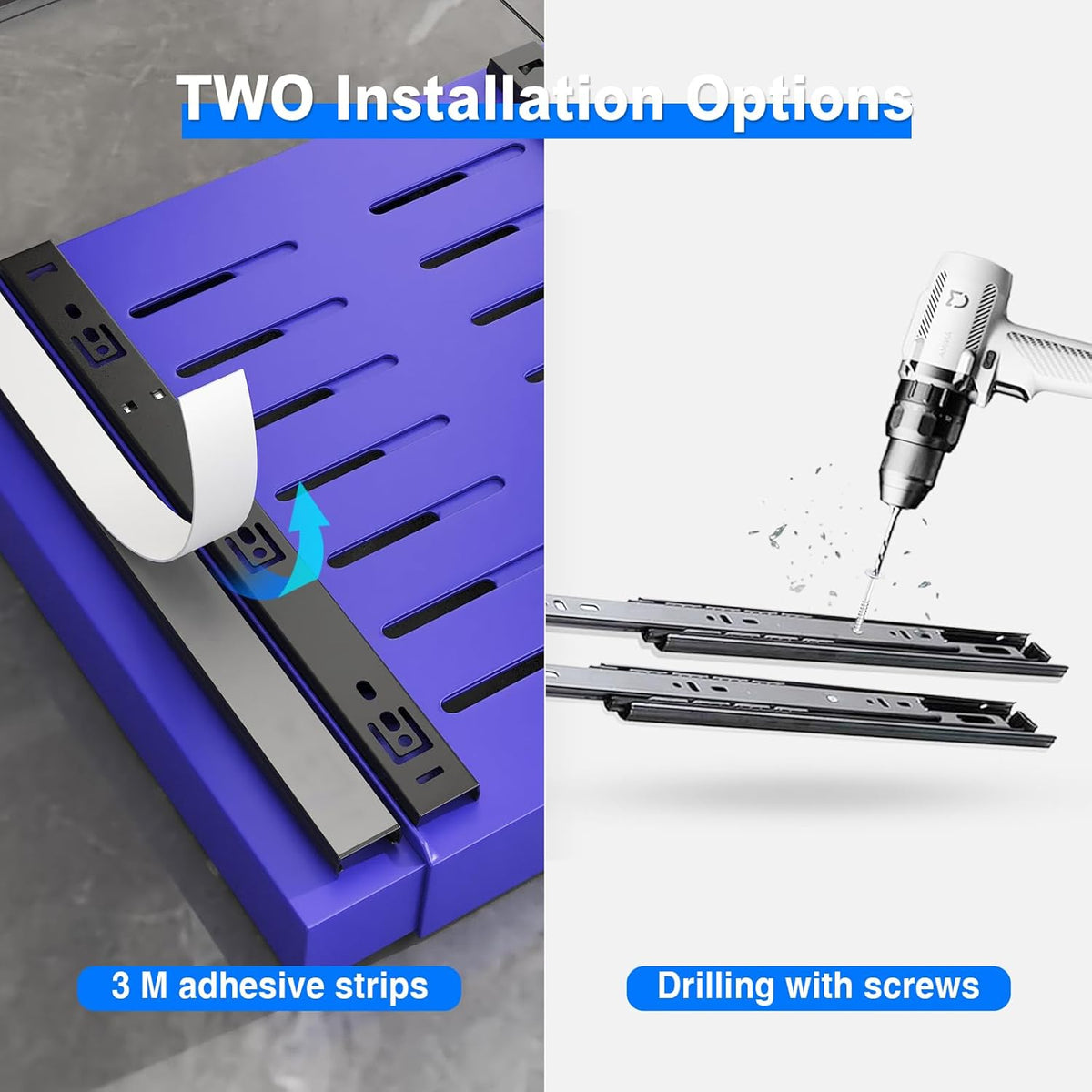 2 Pack Pull Out Cabinet Organizer, Slide Out Drawers for Cabinets, Peel and Stick, Heavy Duty Shelves for Kitchen, Cupboard, Pantry, Bathroom (16.5"D*11.8"W*3.94"H-Black)