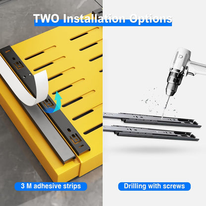 2 Pack Pull Out Cabinet Organizer, Slide Out Drawers for Cabinets, Peel and Stick, Heavy Duty Shelves for Kitchen, Cupboard, Pantry, Bathroom (16.5"D*11.8"W*3.94"H-Black)