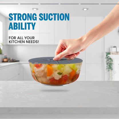 Reusable Silicone Stretch Lids for Food Storage in Fridge - Elastic Heat-Resistant Bowl Covers, Cups, Cans, Jars - Universal Food Grade Lid for Round and Rectangle Containers - Dishwasher Safe -7 Pack