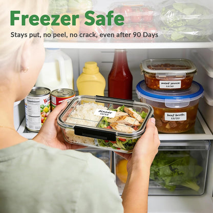700 PCS Blank Removable Freezer Labels - Food Labels with Perforated Lines, for Meal Prep Containers (4/5" x 2", 2 Rolls, 350 Count/Roll)