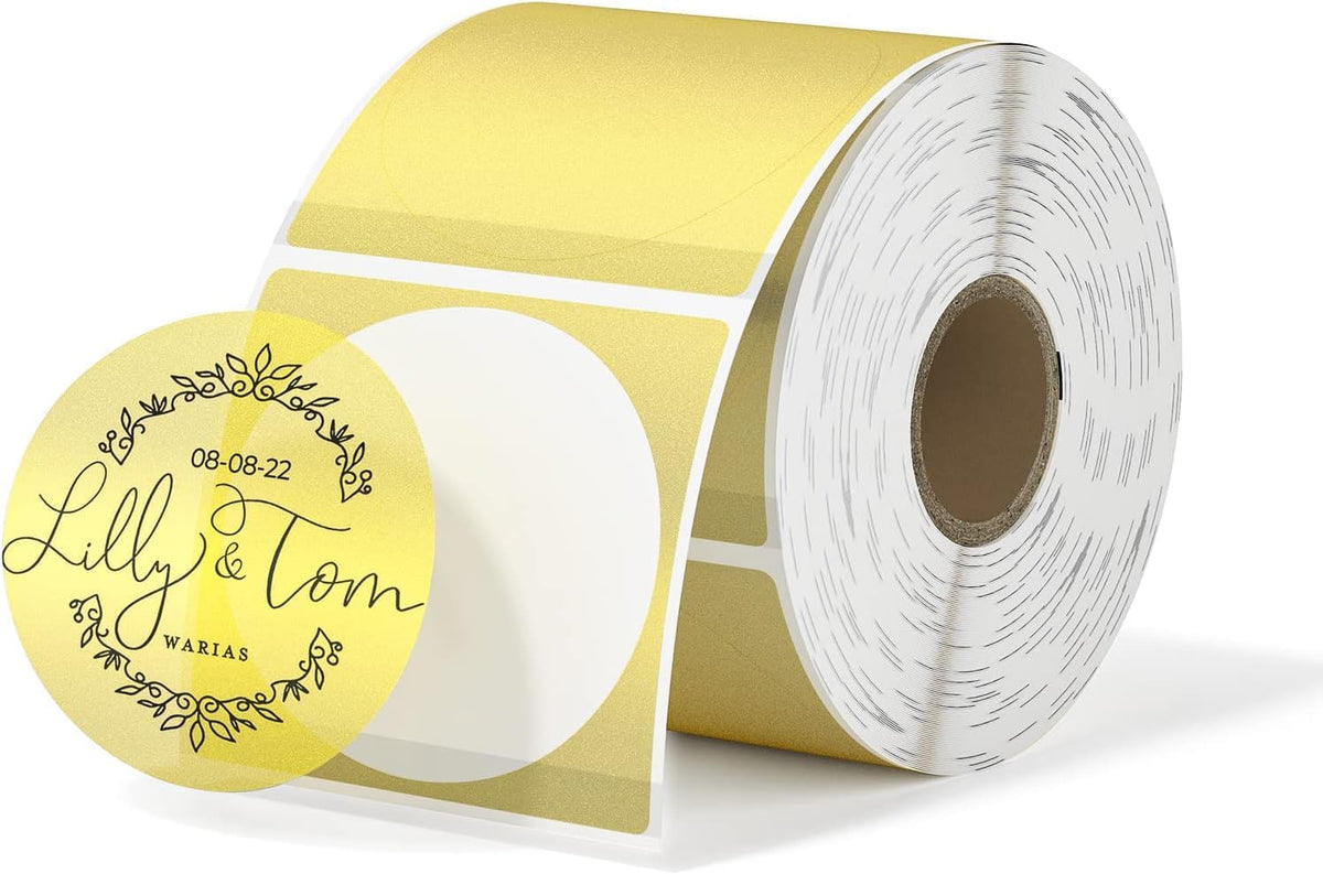 2 Inch Transparent Round Thermal Labels, 500 Sheets/1 Roll | Strong Adhesive & Waterproof & Tear-Resistant for Small Business, Bakery, Barcode, Inventory