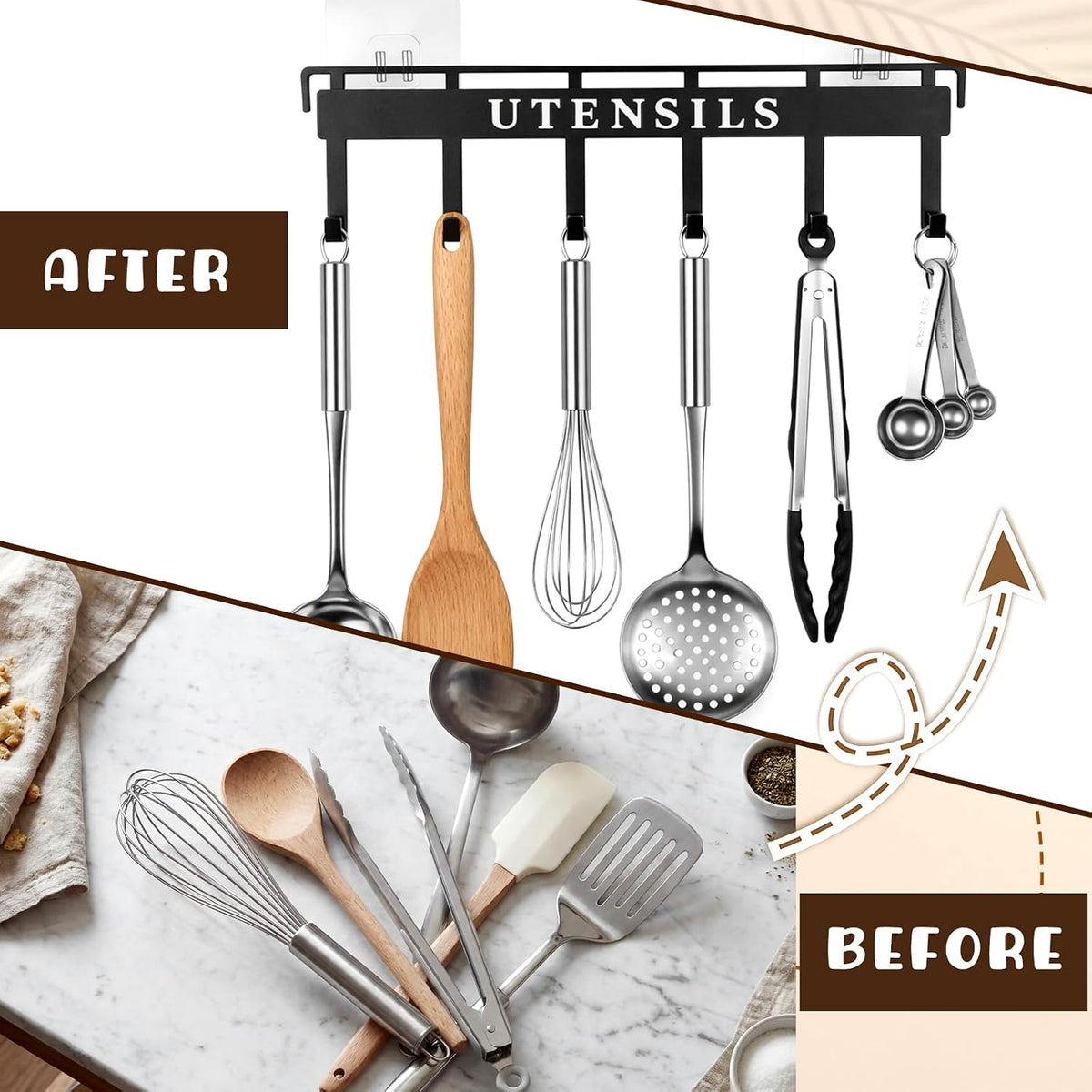 Kitchen Utensil Hanger Wall Mount Kitchen Utensil Holder