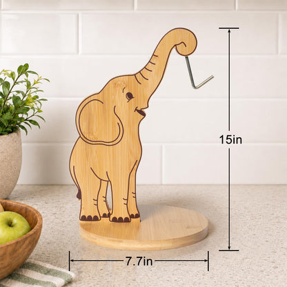 Giraffe Banana Holder Stand, Bamboo Banana Hanger with Stainless Steel Hook for Countertop or Under Cabinet – Decorative Banana Tree Fruit Holder for Even Ripening, Storage and Easy Access