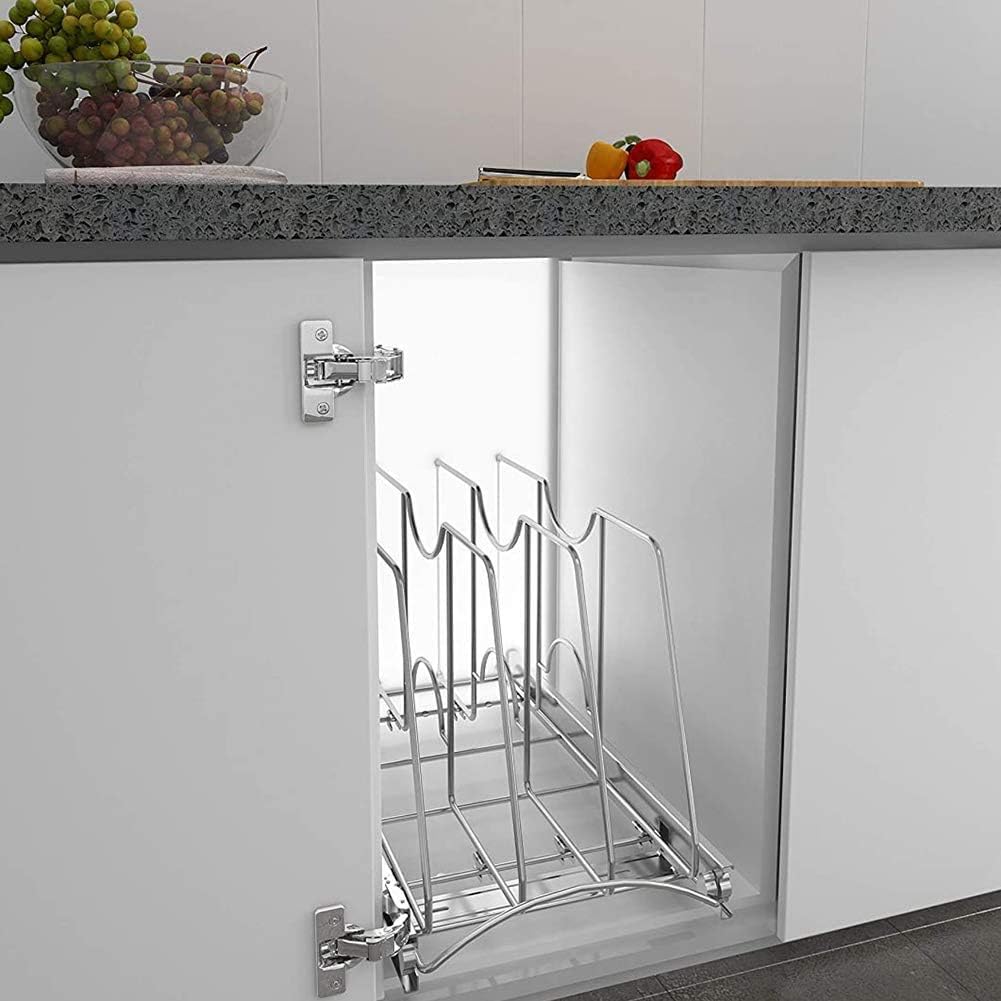Pull Out Cookie Sheet Organizer, 10" W x 22" D x 11" H, Chrome