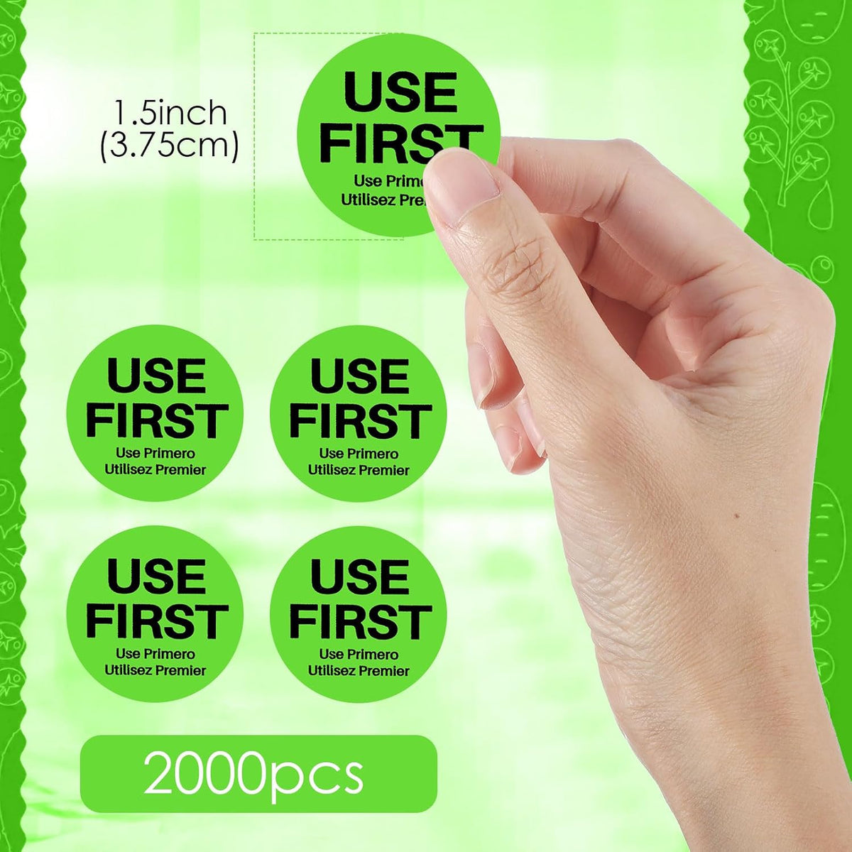 Use First Stickers 1.5",Light Green