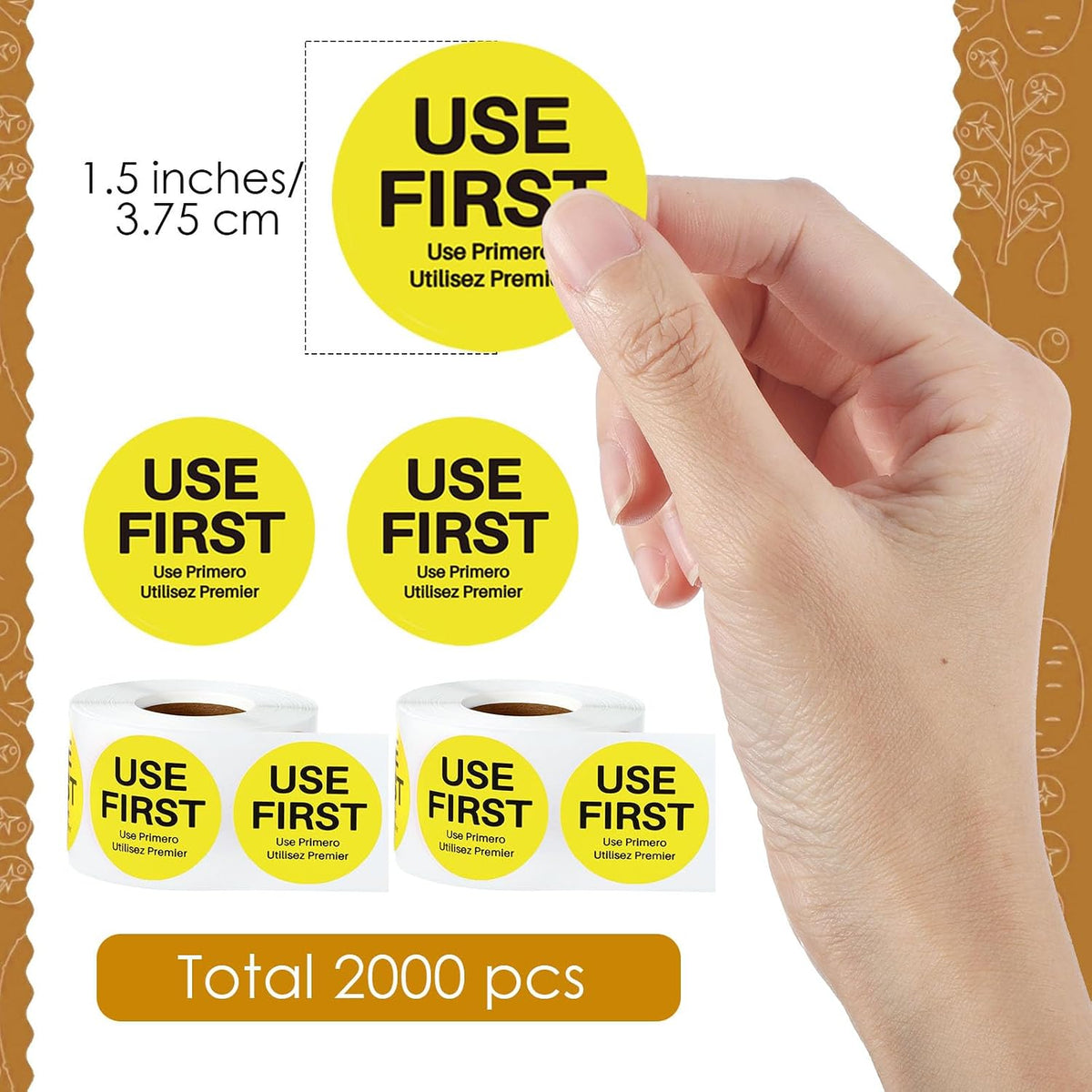 Use First Stickers 1.5",Light Green