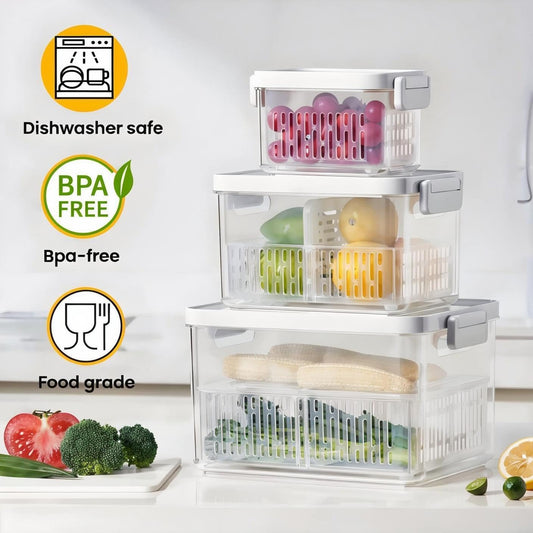 Dishwasher Safe Berry Keeper, Produce Saver, Clear Fruit Containers, BPA-Free Lettuce Keeper, Strawberry Container Keep Food Fresh, 3.8 Cup