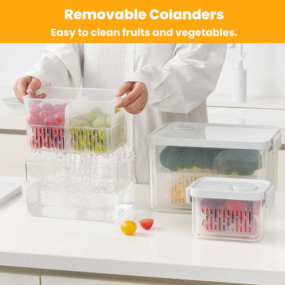 Dishwasher Safe Berry Keeper, Produce Saver, Clear Fruit Containers, BPA-Free Lettuce Keeper, Strawberry Container Keep Food Fresh, 3.8 Cup