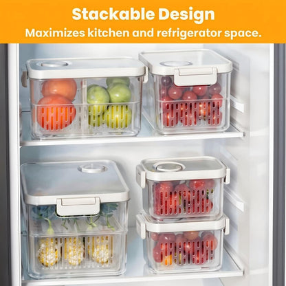 Dishwasher Safe Berry Keeper, Produce Saver, Clear Fruit Containers, BPA-Free Lettuce Keeper, Strawberry Container Keep Food Fresh, 3.8 Cup