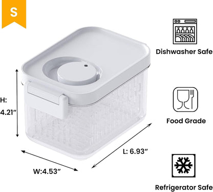 Dishwasher Safe Berry Keeper, Produce Saver, Clear Fruit Containers, BPA-Free Lettuce Keeper, Strawberry Container Keep Food Fresh, 3.8 Cup