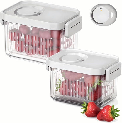 Dishwasher Safe Berry Keeper, Produce Saver, Clear Fruit Containers, BPA-Free Lettuce Keeper, Strawberry Container Keep Food Fresh, 3.8 Cup