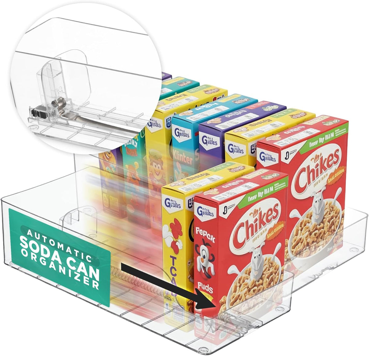 Automatic Soda Can Organizer - - Soda Can Dispenser For Refrigerator - Automatic Drink Holder For Fridge - Organizing Rack for Kitchen or Pantry - Beverage Dispenser & Holder (Small)