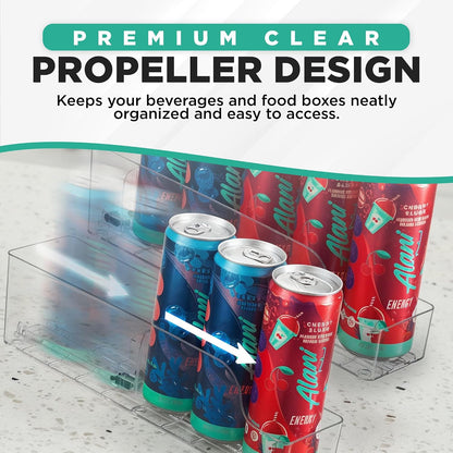 Automatic Soda Can Organizer - - Soda Can Dispenser For Refrigerator - Automatic Drink Holder For Fridge - Organizing Rack for Kitchen or Pantry - Beverage Dispenser & Holder (Small)