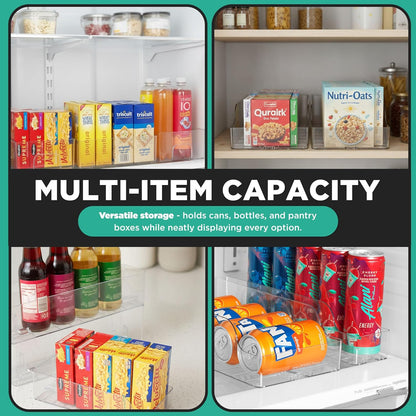 Automatic Soda Can Organizer - - Soda Can Dispenser For Refrigerator - Automatic Drink Holder For Fridge - Organizing Rack for Kitchen or Pantry - Beverage Dispenser & Holder (Small)
