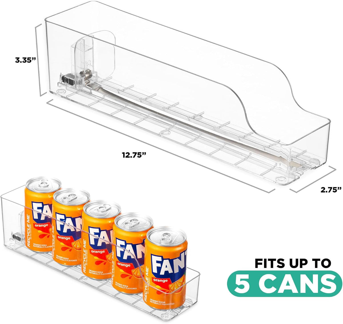 Automatic Soda Can Organizer - - Soda Can Dispenser For Refrigerator - Automatic Drink Holder For Fridge - Organizing Rack for Kitchen or Pantry - Beverage Dispenser & Holder (Small)