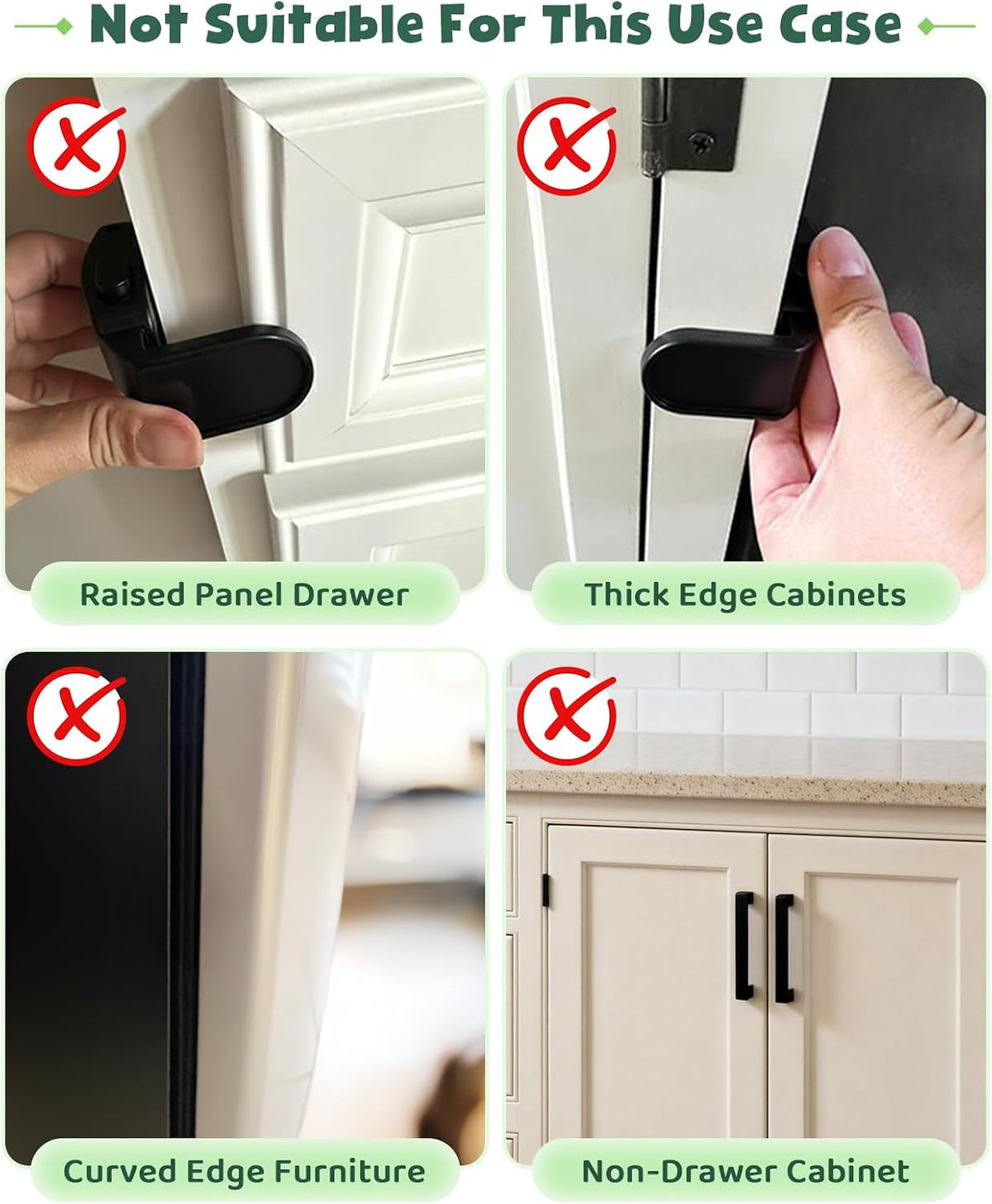 Roctee 6 Pack Drawer Baby Locks Clear, Baby Proof Locks for Side Drawers Pull Out Thin Dresser Kitchen Cabinet Bedside Tables, Safety Latch Child Proofing Clips