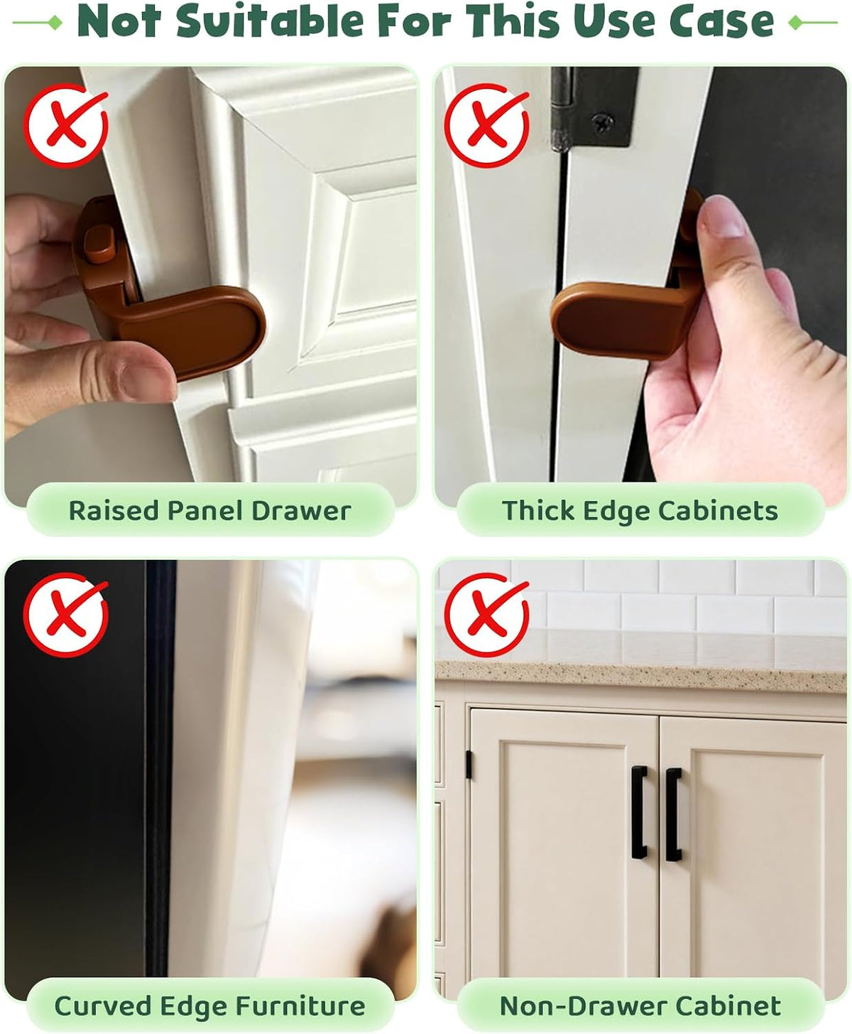 Roctee 6 Pack Drawer Baby Locks Clear, Baby Proof Locks for Side Drawers Pull Out Thin Dresser Kitchen Cabinet Bedside Tables, Safety Latch Child Proofing Clips