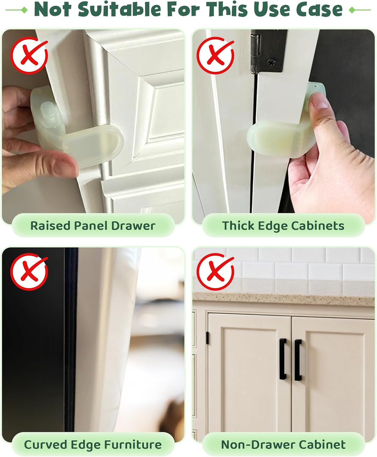 Roctee 6 Pack Drawer Baby Locks Clear, Baby Proof Locks for Side Drawers Pull Out Thin Dresser Kitchen Cabinet Bedside Tables, Safety Latch Child Proofing Clips