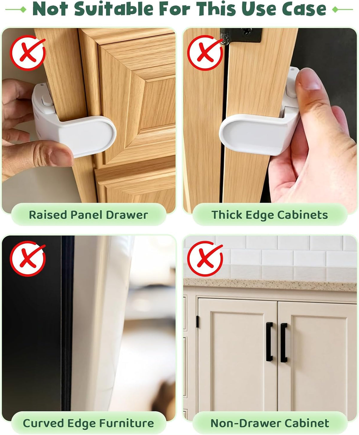 Roctee 6 Pack Drawer Baby Locks Clear, Baby Proof Locks for Side Drawers Pull Out Thin Dresser Kitchen Cabinet Bedside Tables, Safety Latch Child Proofing Clips
