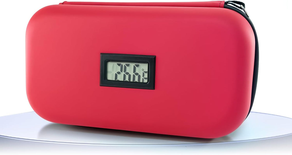 Insulin Cooler Travel Case TSA Approved Medication Cooler for Travel with Thermometer Temperature Display Diabetic Medication Organizer Medical Travel Cooler Bag with 2 Ice Pack