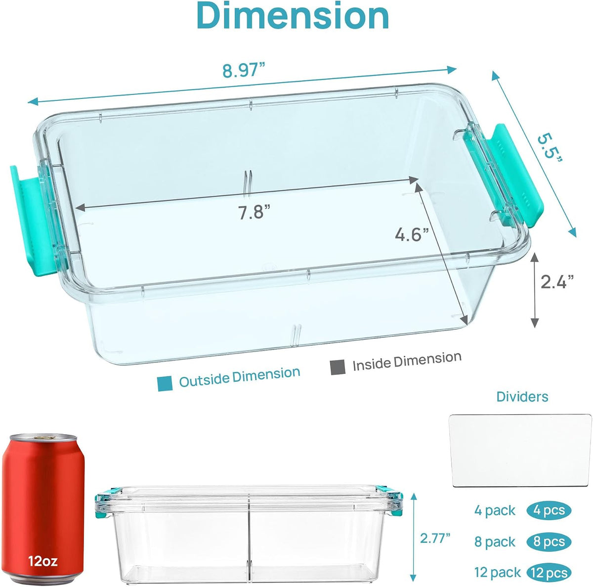 4 Pack 6 Qt Plastic Storage Bins with Lids, Clear Sensory Bins | Stackable Containers for Organizing School & Office Supplies, Arts & Crafts Organizers and Storage for Home, Craft Room