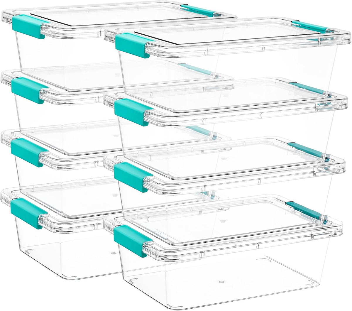4 Pack 6 Qt Plastic Storage Bins with Lids, Clear Sensory Bins | Stackable Containers for Organizing School & Office Supplies, Arts & Crafts Organizers and Storage for Home, Craft Room