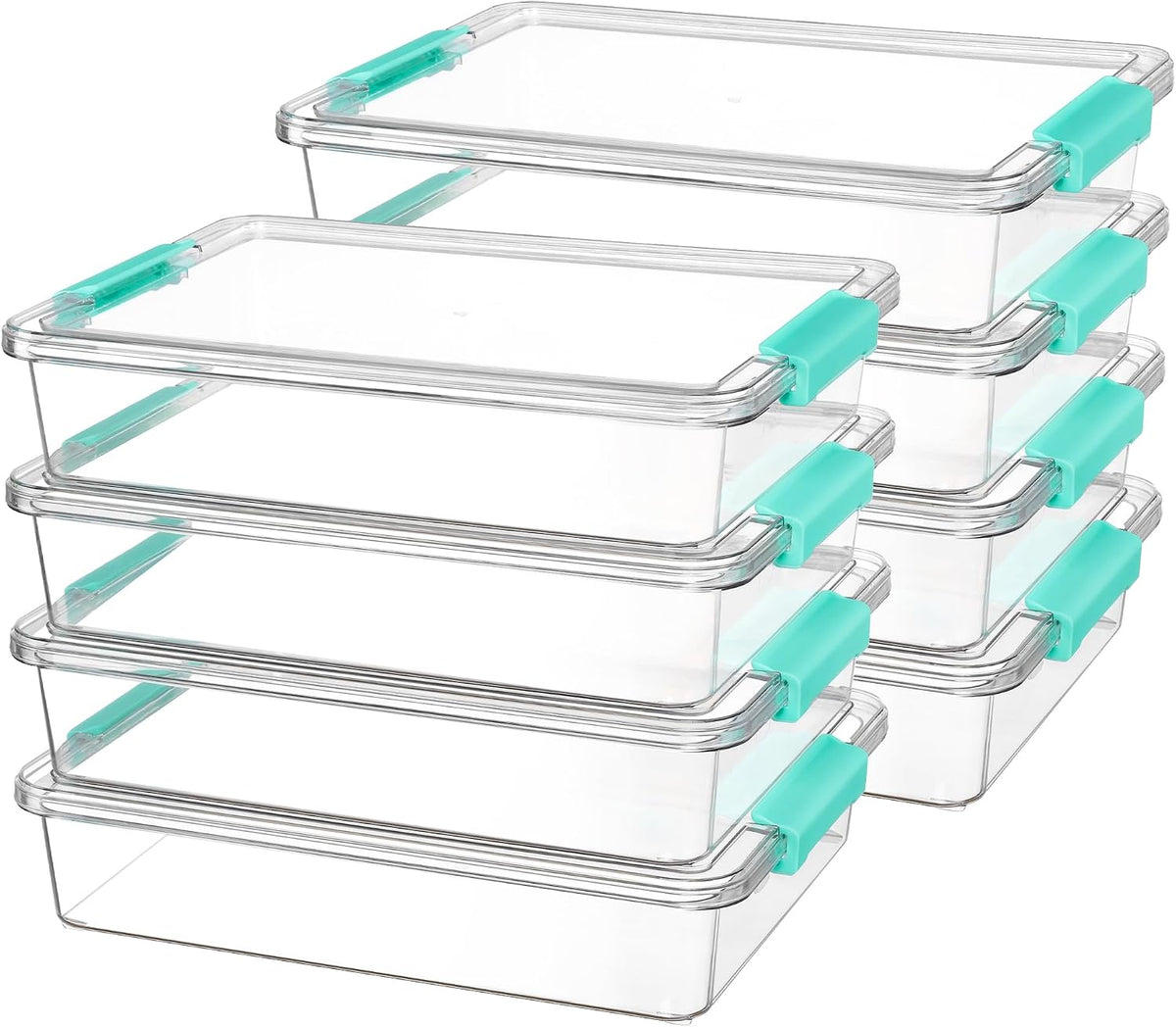 4 Pack 6 Qt Plastic Storage Bins with Lids, Clear Sensory Bins | Stackable Containers for Organizing School & Office Supplies, Arts & Crafts Organizers and Storage for Home, Craft Room