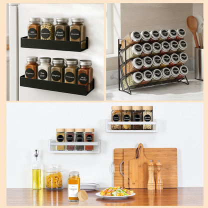 Spice Jars with Label, 4oz Empty Square Seasoning Containers