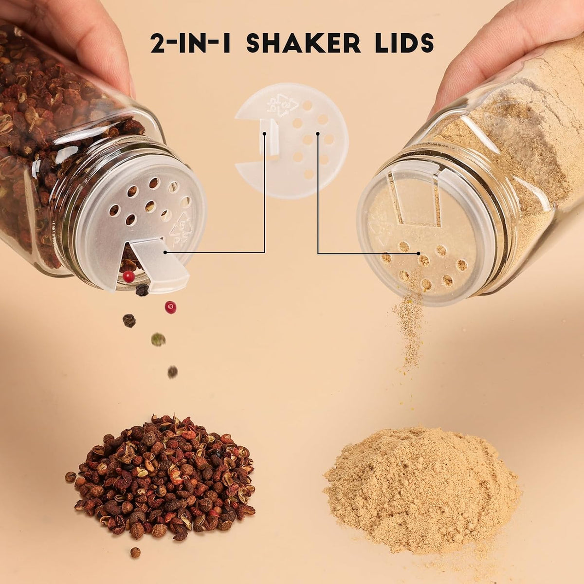 Spice Jars with Label, 4oz Empty Square Seasoning Containers