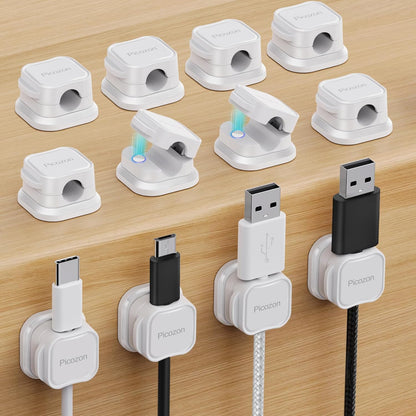 6 Pack Magnetic Cable Clip Organizer Cord Holder, Adhesive Cable Management, Wire Phone USB Charger Cable Holder Keeper Organizer for Car, Office Home Desktop, Wall, Night Table