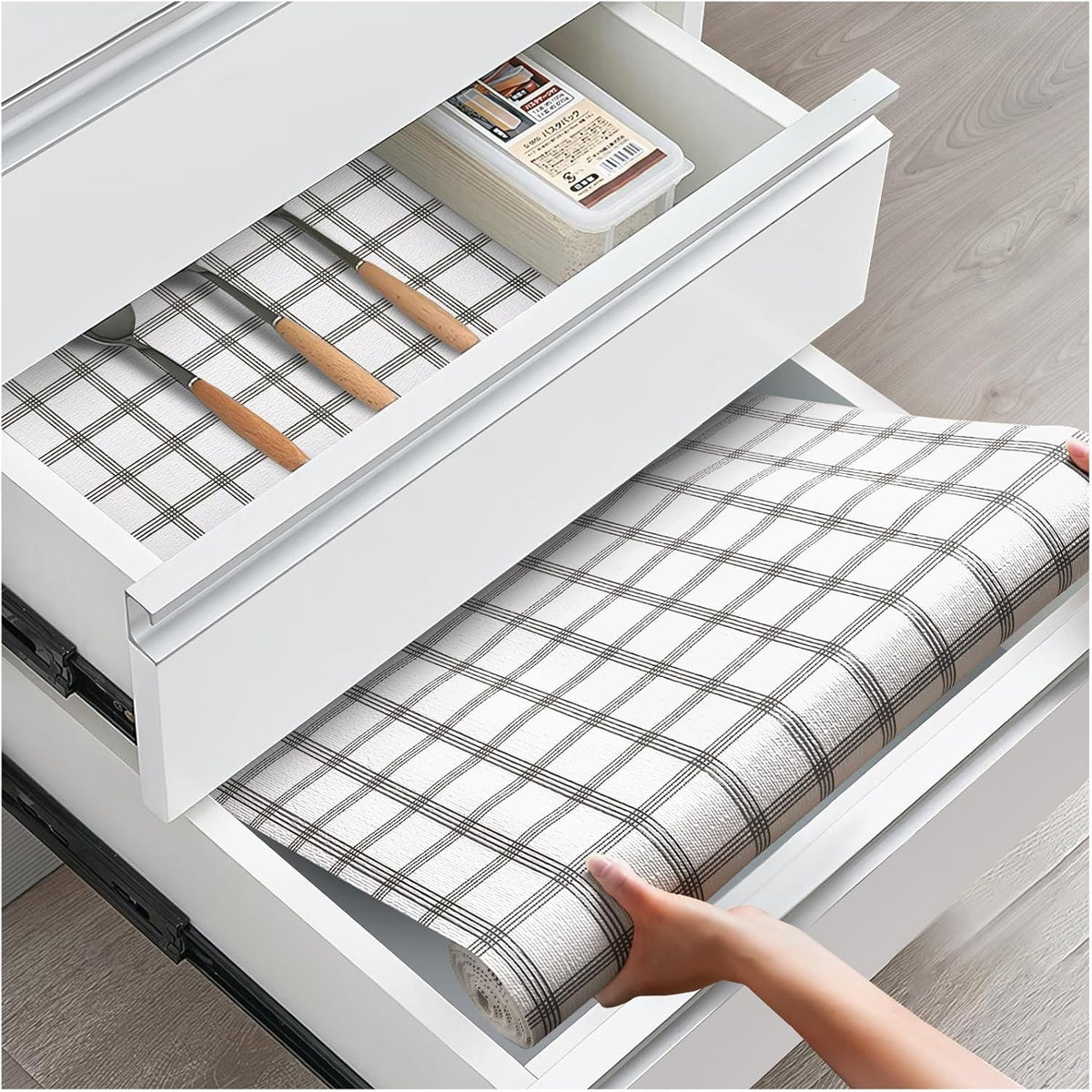 Drawer and Shelf Liner for Kitchen Cabinets, White, 12IN X 10FT