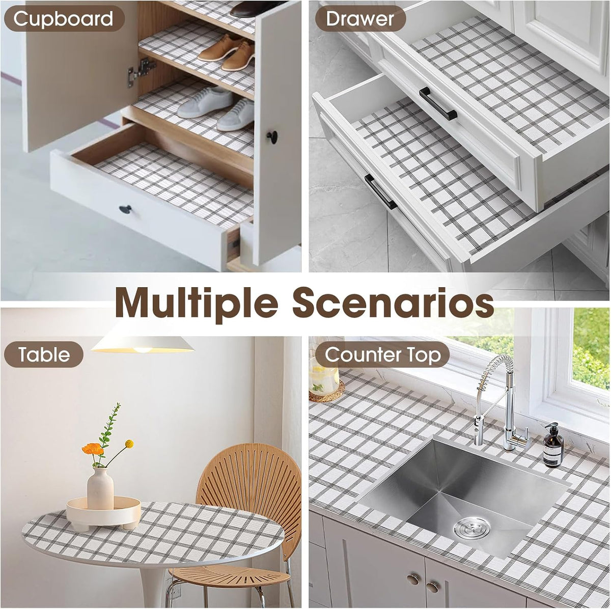 Drawer and Shelf Liner for Kitchen Cabinets, White, 12IN X 10FT