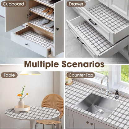 Drawer and Shelf Liner for Kitchen Cabinets, White, 12IN X 10FT