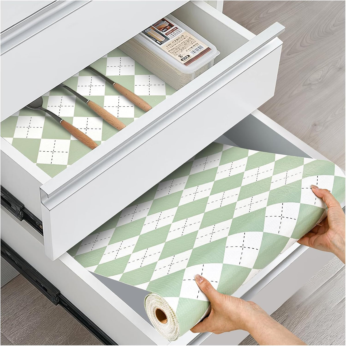 Drawer and Shelf Liner for Kitchen Cabinets, White, 12IN X 10FT