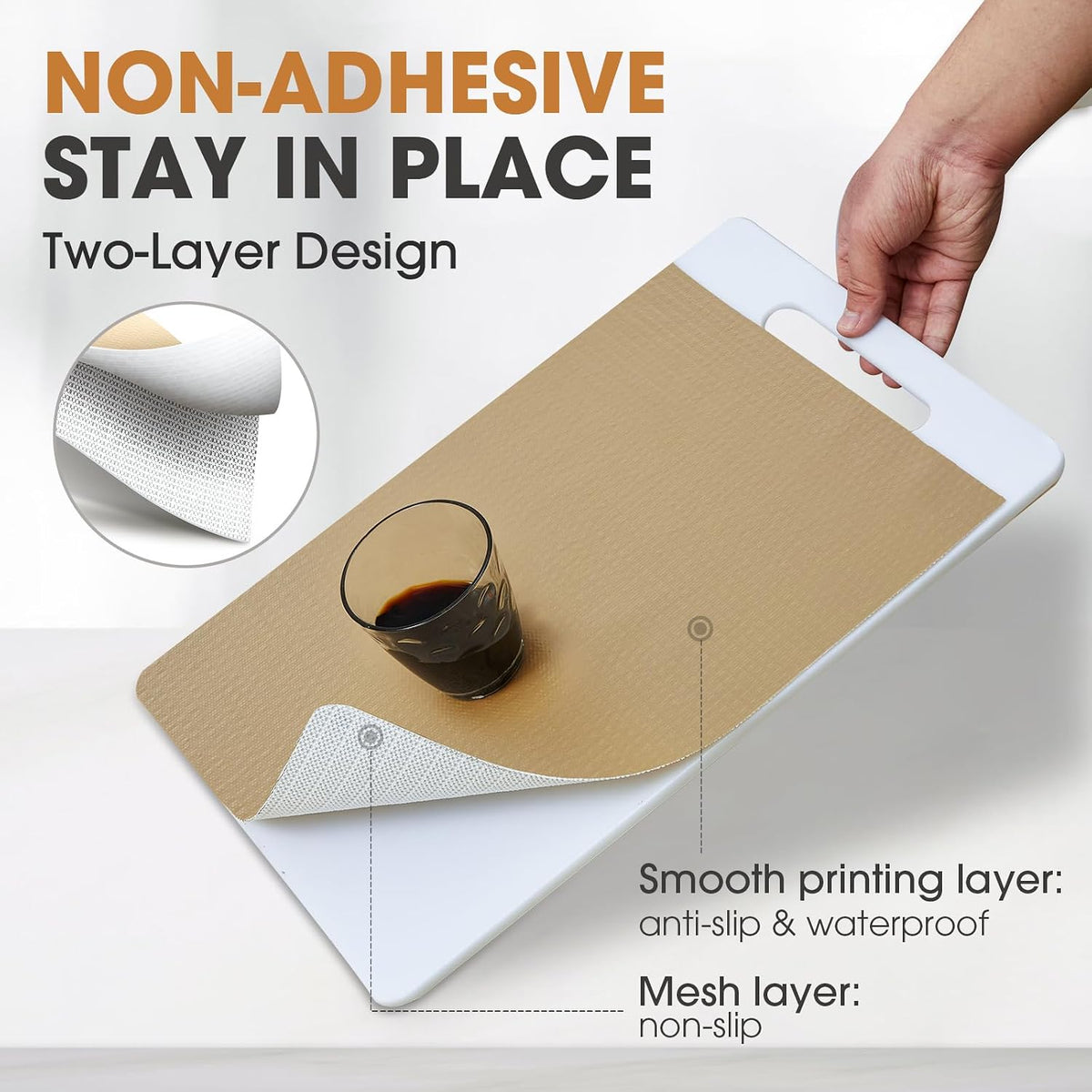 Drawer and Shelf Liner for Kitchen Cabinets, White, 12IN X 10FT