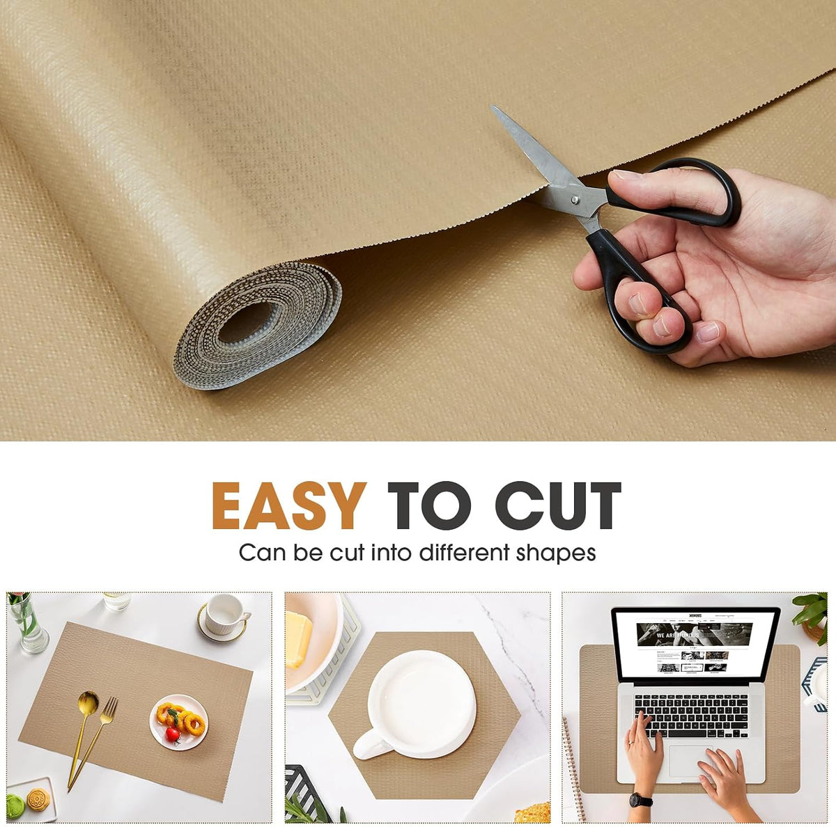 Drawer and Shelf Liner for Kitchen Cabinets, White, 12IN X 10FT