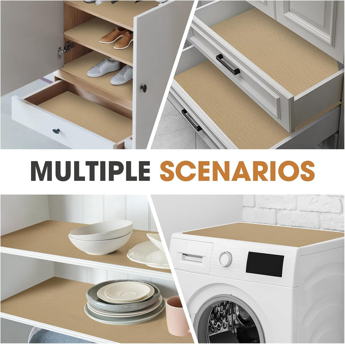 Drawer and Shelf Liner for Kitchen Cabinets, White, 12IN X 10FT