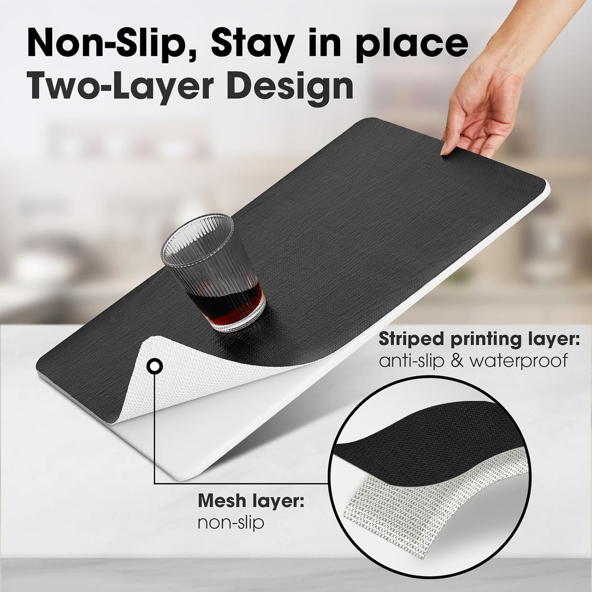 Drawer and Shelf Liner for Kitchen Cabinets, White, 12IN X 10FT