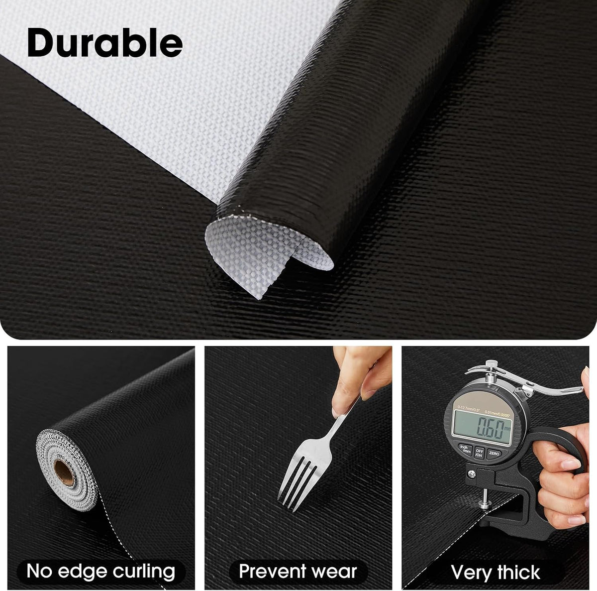 Drawer and Shelf Liner for Kitchen Cabinets, White, 12IN X 10FT
