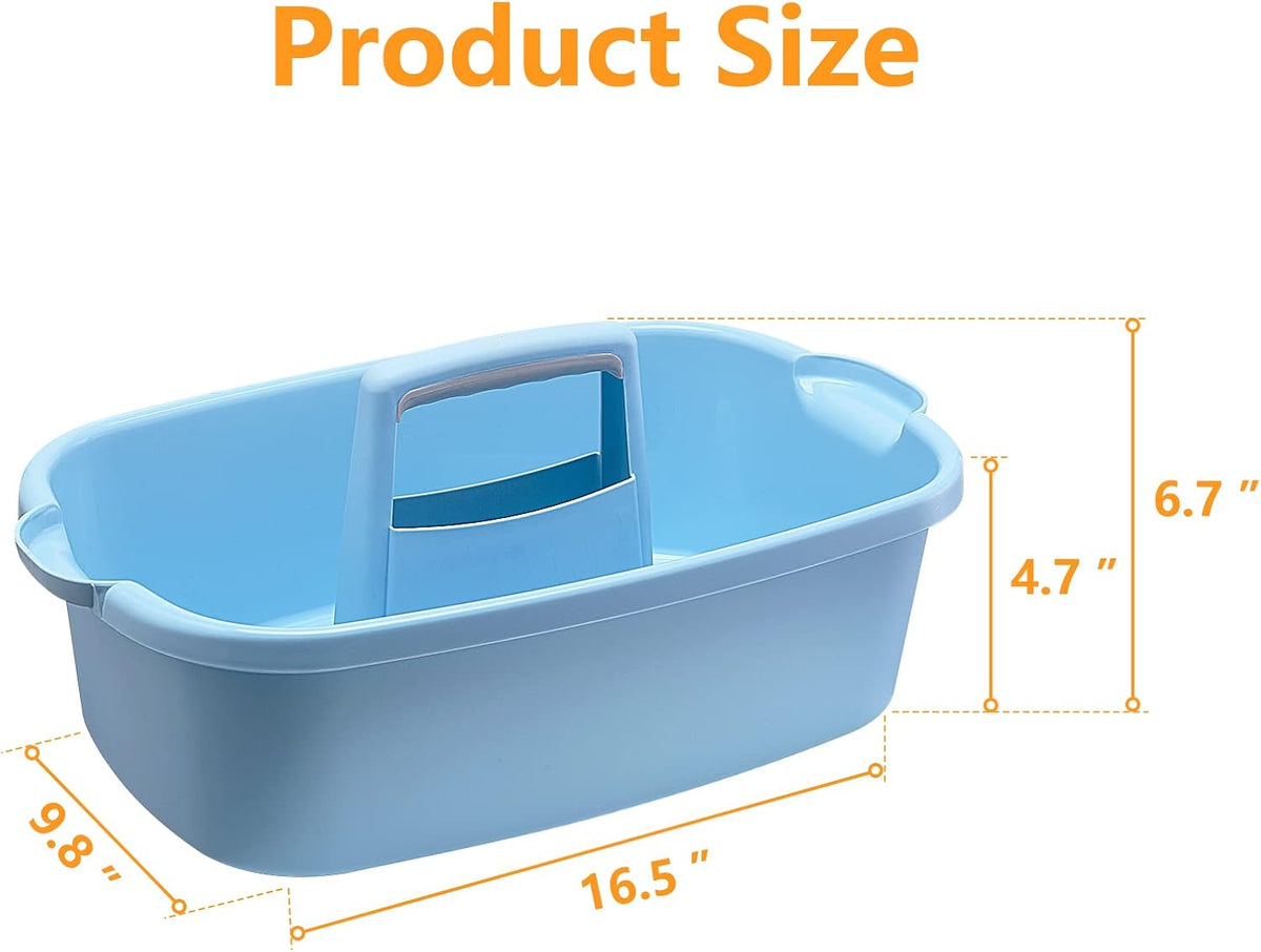 Multi-Purpose Plastic Cleaning Caddy with Handle, Shower Caddy Organizer/Storage Basket/Totes Portable for Bathroom Supplies, Cleaning Products, Under Sink Tool, Housekeepers (White)