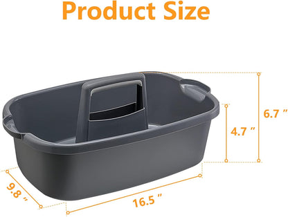 Multi-Purpose Plastic Cleaning Caddy with Handle, Shower Caddy Organizer/Storage Basket/Totes Portable for Bathroom Supplies, Cleaning Products, Under Sink Tool, Housekeepers (White)
