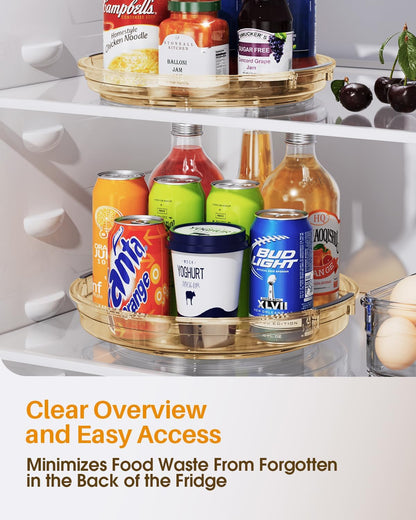 LAMU Lazy Susan Organizer 9 inch Lazy Susan Turntable for Cabinet, Rotating Spice Organization for Cabinet, Kitchen, Table Top, Countertop, Pantry Fridge Organizers and Storage, Clear
