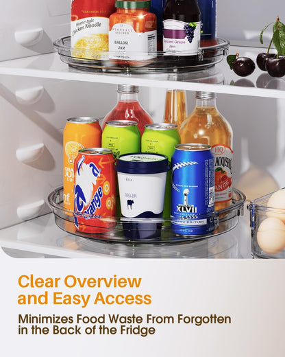 LAMU Lazy Susan Organizer 9 inch Lazy Susan Turntable for Cabinet, Rotating Spice Organization for Cabinet, Kitchen, Table Top, Countertop, Pantry Fridge Organizers and Storage, Clear