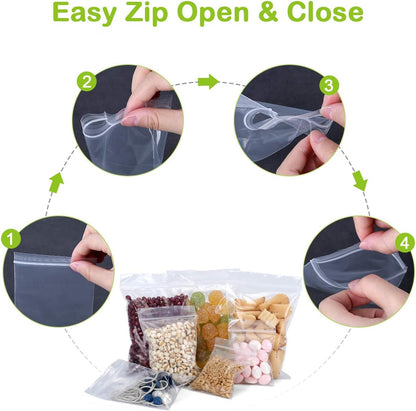 Valchoose Small Poly Zipper Bags 3 x 4 in ,Clear,(200pcs 2Mil)