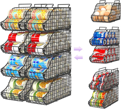 8 Pack Stackable Can Organizer for Pantry Cabinet Food Storage