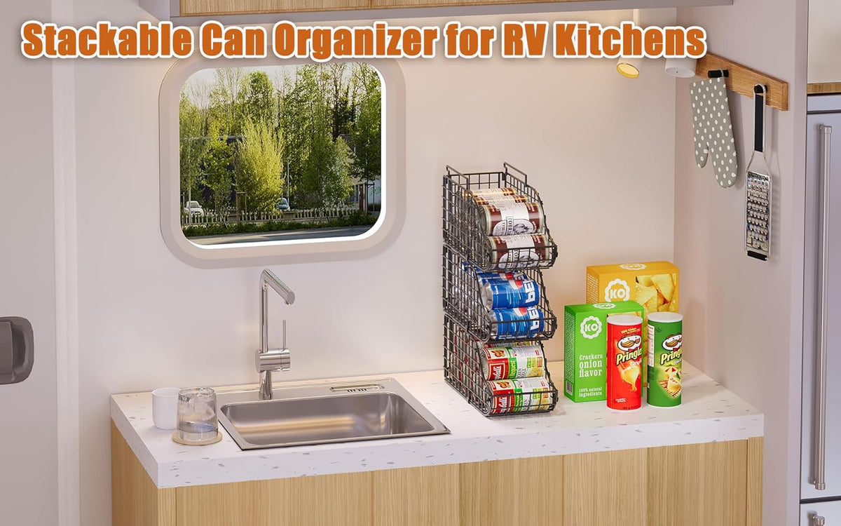 8 Pack Stackable Can Organizer for Pantry Cabinet Food Storage