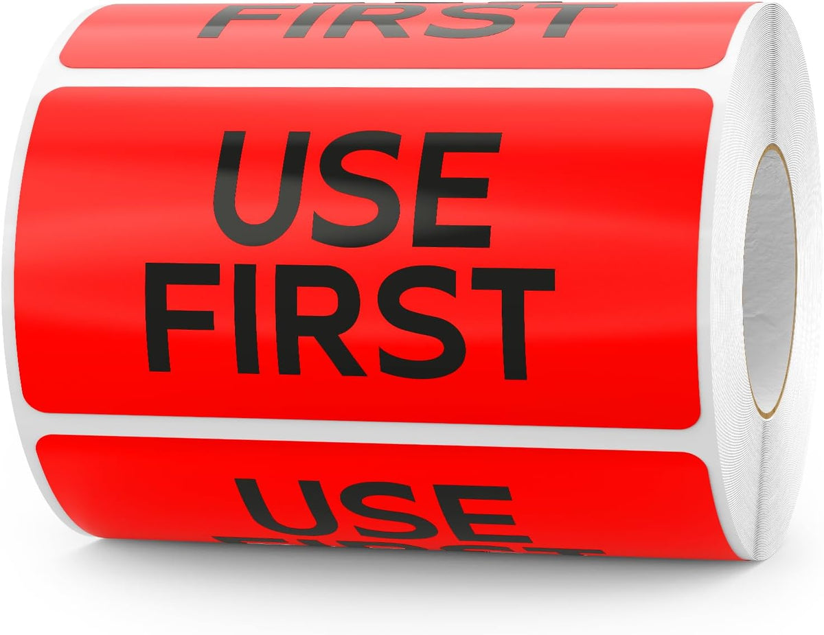 500 Pcs Use First Stickers Food Service 4"×2" FIFO Inventory Labels